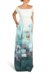 TIFFANY ROSE TIFFANY ROSE ARIA OFF THE SHOULDER METALLIC MATERNITY GOWN