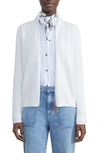 Lafayette 148 Petite Cotton-silk Tape Knit Bomber In Cloud