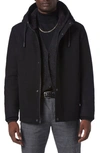 Andrew Marc Palmer Melton Hooded Jacket In Black