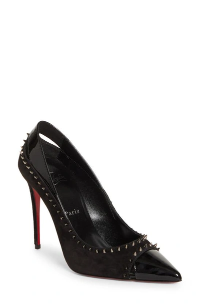 Christian Louboutin Duvette Strass 70 Patent Leather Pumps In Black