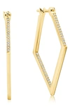 Crislu Cubic Zirconia Pavé Hoop Earrings In Gold