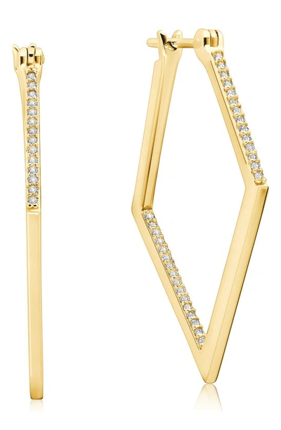 Crislu Cubic Zirconia Pavé Hoop Earrings In Gold