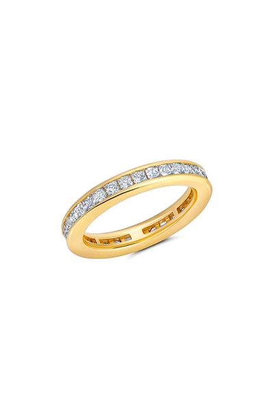 Crislu Princess Cut Cubic Zirconia Eternity Ring In Gold