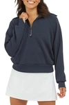 Spanx Airessentials Half Zip Sweatshirt In Classic Navy