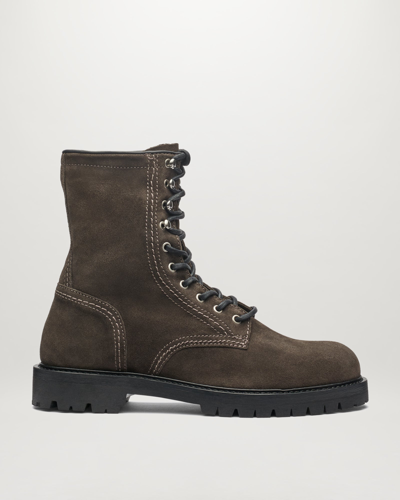 Belstaff Marshall Lace Up Boots In Stone