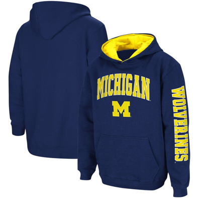 Colosseum Kids' Youth  Navy Michigan Wolverines 2-hit Team Pullover Hoodie
