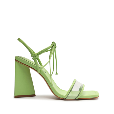 Schutz Gianna Nappa Leather Sandal In Lime Green
