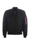 Shop Alpha Industries Bomber Jacket  In Nylon In Nero