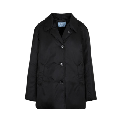 Prada Re-nylon Raincoat In Black