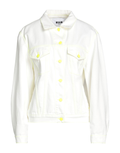 Msgm Denim Outerwear In White