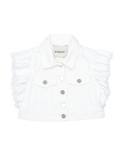Pinko Up Kids' Denim Outerwear In White