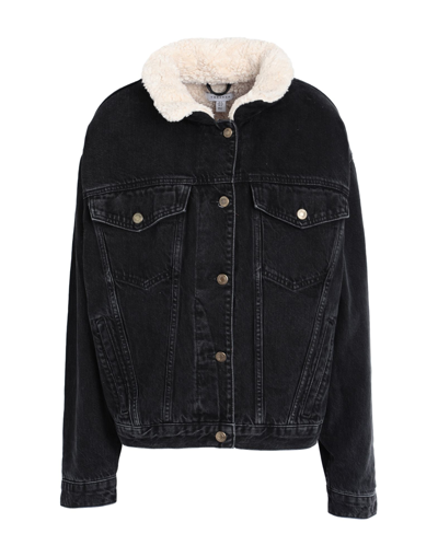 Topshop Denim Outerwear In Black