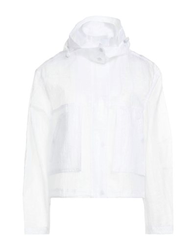 Calvin Klein Jeans Est.1978 Hooded Sheer-panelled Jacket In White