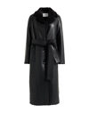 STAND STUDIO STAND STUDIO WOMAN COAT BLACK SIZE 8 POLYESTER, POLYURETHANE, OTHER FIBRES