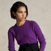 Ralph Lauren Cable-knit Cashmere Sweater In Paloma Purple