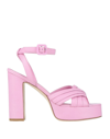 THE SELLER THE SELLER WOMAN SANDALS PINK SIZE 9 SOFT LEATHER