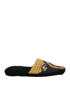 Versace Medusa Print Flat Slippers In Black