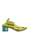 Bottega Veneta Green Elastic Fabric Flex Heels In Green
