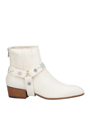 ZADIG & VOLTAIRE ZADIG & VOLTAIRE WOMAN ANKLE BOOTS WHITE SIZE 10 LEATHER