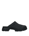 Ganni Recycled Rubber City Mules In Black In Black