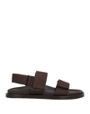 Uma Wang Woman Sandals Chocolate Brown Size 6 Textile Fibers, Calfskin In Brown