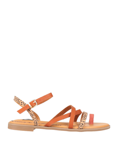 Mtng Toe Strap Sandals In Tan