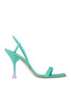 3juin Light Blue Gros Grain Leather Capri Sandal In Blue
