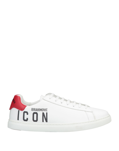 Dsquared2 Man Sneakers White Size 12 Soft Leather
