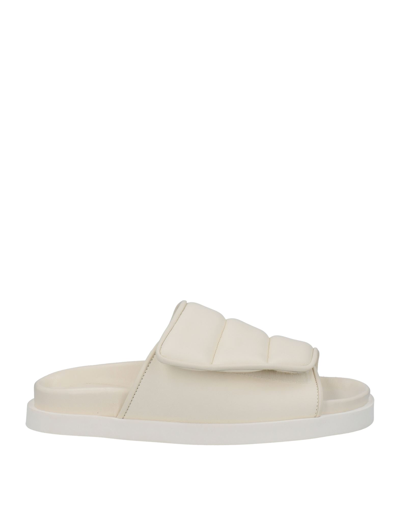 GIA BORGHINI GIA BORGHINI WOMAN SANDALS IVORY SIZE 8 SOFT LEATHER
