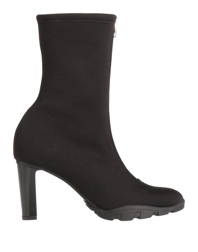 Alexander Mcqueen Woman Ankle Boots Black Size 7.5 Textile Fibers