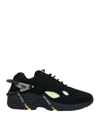Raf Simons Black Cylon-21 Low Top Suede Sneakers In Black