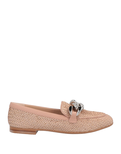CASADEI CASADEI WOMAN LOAFERS BLUSH SIZE 8 TEXTILE FIBERS