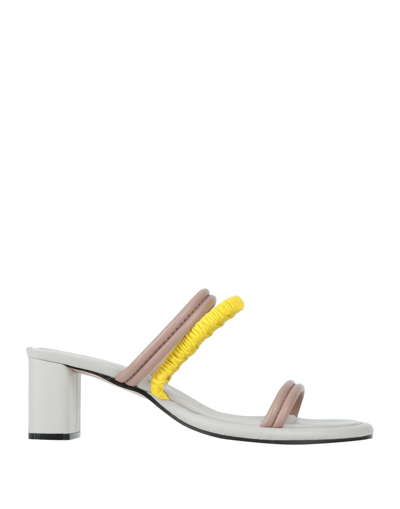 Alysi Leather Sandals In Beige