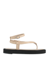 BY FAR BY FAR WOMAN TOE STRAP SANDALS BEIGE SIZE 7 SOFT LEATHER
