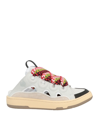 Lanvin Woman Sneakers White Size 7 Calfskin, Polyester