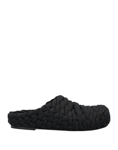 Paloma Barceló Satin Braided-design Mules In Black