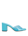 PARIS TEXAS PARIS TEXAS WOMAN SANDALS AZURE SIZE 7 RUBBER