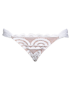 Pq Swim Full Coverage Lace-fanned Bikini Bottoms In White