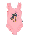 PALM ANGELS PALM ANGELS TODDLER GIRL ONE-PIECE SWIMSUIT SALMON PINK SIZE 6 POLYAMIDE, ELASTANE