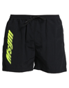 Msgm Logo Print Bermuda In Black