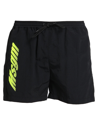 MSGM MSGM MAN SWIM TRUNKS BLACK SIZE 36 POLYAMIDE