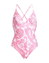 ETRO ETRO WOMAN ONE-PIECE SWIMSUIT FUCHSIA SIZE 6 POLYAMIDE, ELASTANE