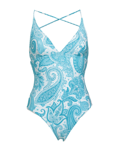 Etro Woman One-piece Swimsuit Azure Size 4 Polyamide, Elastane In Blue