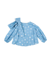 DOUUOD DOUUOD TODDLER GIRL TOP PASTEL BLUE SIZE 6 COTTON