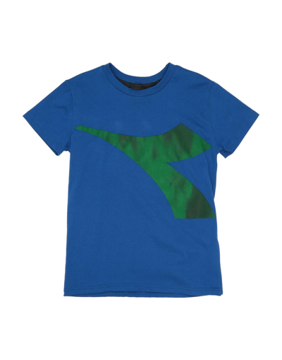 Diadora Kids' T-shirts In Blue