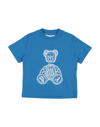 Palm Angels Kids' T-shirts In Blue