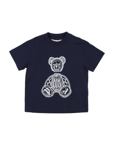 Palm Angels Kids' T-shirts In Blue