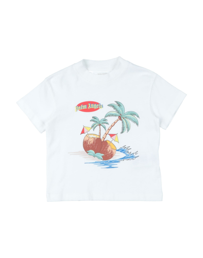 Palm Angels Kids' T-shirts In White