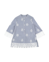 ERMANNO SCERVINO JUNIOR ERMANNO SCERVINO JUNIOR TODDLER GIRL TOP SLATE BLUE SIZE 4 COTTON, POLYAMIDE, ELASTANE