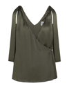 YOOX NET-A-PORTER FOR THE PRINCE'S FOUNDATION YOOX NET-A-PORTER FOR THE PRINCE'S FOUNDATION WOMAN TOP DARK GREEN SIZE 16 SILK